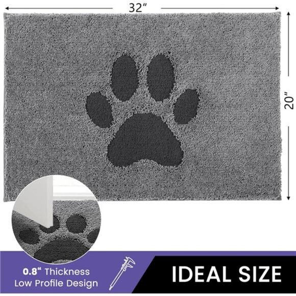 Door Mat Indoor, Dog Mats for Muddy Paws Super Absorbent, Low-Profile Entryway - Picture 2 of 7